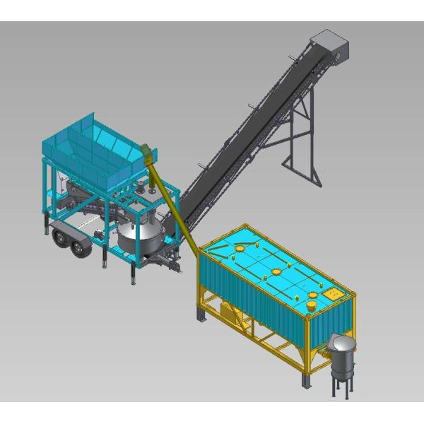 Portable Automatic Concrete Batching Plant With Dual Axle And Tires On site Fast