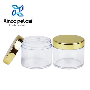 Buy cheap 30ml 1 Oz Plastic Cosmetic Jars With Lids Gold Empty Containers Biodegradable product