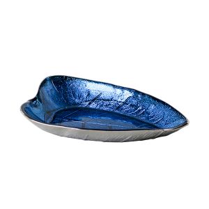 Buy cheap CE Silver Blue Hand Made Lead Free Crystal Glass Plates from wholesalers