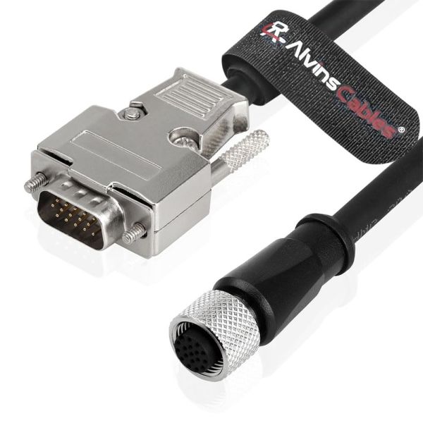 Alvin's Cables M12 A-Code 12 Pin Female to DB15 Power Trigger Data Cable for