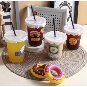 Buy cheap Eco - Friendly 16oz Disposable Bubble Tea Cups Clear Plastic Cups from wholesalers