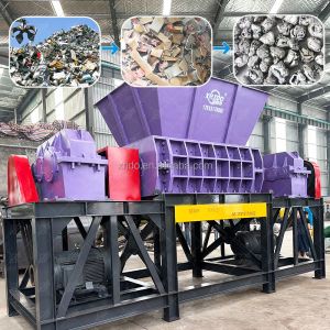 Buy cheap High Efficiency Waste Shredder Machine Automatic Plastic Twin Shaft Shredder from wholesalers