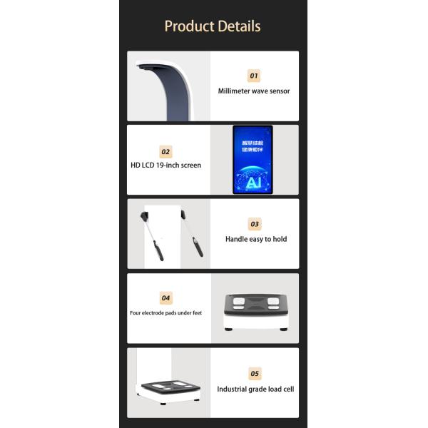 Ultrasonic Height Weight Scale Body Composition Analysis Machine