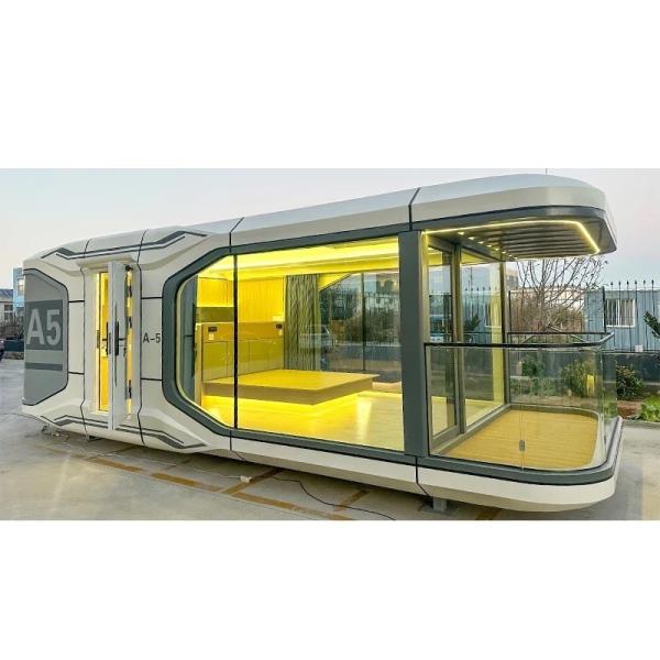 Quality Hotel Accommodation 38 M2 Model E7 Solar Capsule House With Luxury Apple Cabin Design for sale