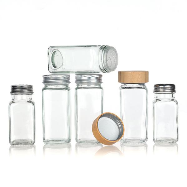 Buy cheap 120Ml 90Ml Glass Spice Jars With Shaker Pour Lid Square 4Oz Spice Jar For Kitchen from wholesalers