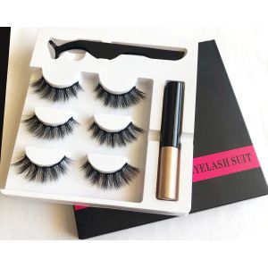 Buy cheap 3D Silk Natural Black Magnetic False Lashes With Flexible Band from wholesalers