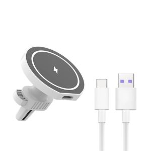 Car Vent 15w Magnetic Wireless Charger Magsafe Stand Automatic Clamping