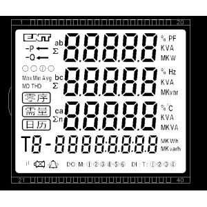 Power Meter STN Lcd Segment Display Black And White