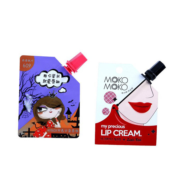 Quality Aluminum Makeup 10mm Spout Pouch Packaging Cosmetic Stem Mascara And Lip With Brush for sale