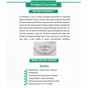 Buy cheap Rieker 2056Y Glass Tube Inclinometer Industrial Grade with 60 Degree Precision Angle from wholesalers