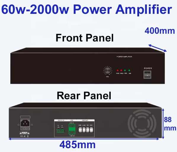 Buy cheap Rectangle 60W Audio Power Amplifier 80-16KHZ Power Audio Amplifier from wholesalers