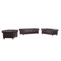 Buy cheap 100% Full Vintage Soft Leather Sofa Solid Wood Frame With Deep Leather Buttons product