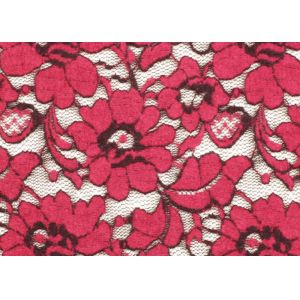 Buy cheap Red Brushed Elastic Lace Fabric Eco Friendly 135cm Width OEM / OMD CY-LQ0001 from wholesalers