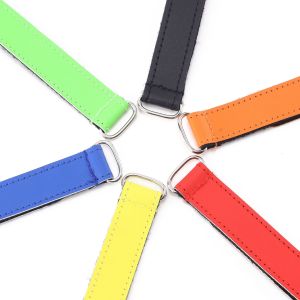 Colored Iron Buckle Hook And Loop Cable Strap Anti Slip Lightweight Customizable