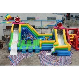 Buy cheap Waterproof Inflatable Obstacle Castle Water Slide Park Customized Logo Painting from wholesalers