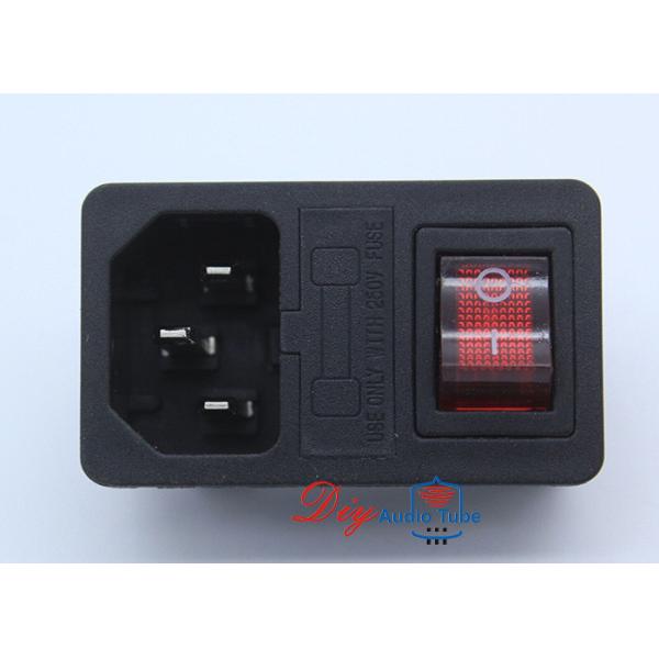 Buy cheap ON-OFF Rocker Switch IEC320 AC Power receptacle mains socket with Fuse holder Rocker Switch from wholesalers