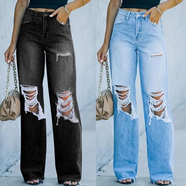 Buy cheap custom jeans pant straight fit Pants for Women from wholesalers