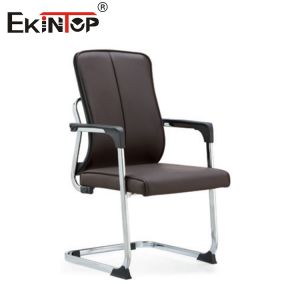 Buy cheap Brown Leather Office Chair With Swivel Function Adjustable Height from wholesalers