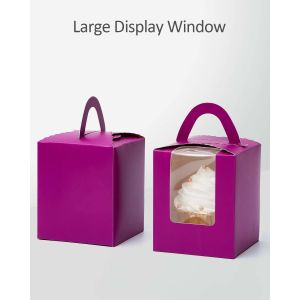 Buy cheap 2.5 Inches Tall Custom Logo Transparent Plastic Cup Cake Box with Window Insert and Handle from wholesalers