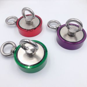 500LB Double Side Neodymium Pot Magnet With Heavy Duty Rope