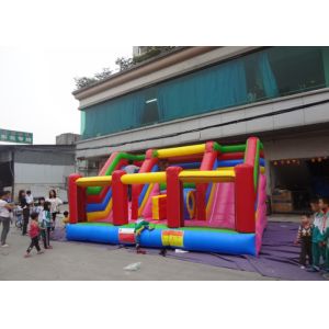 Buy cheap Double Lane Commercial Inflatable Slide Obstacle And Playground Inside product