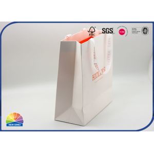 White Color Pantone Color Paper Gift Bag With Custom Silk Handle