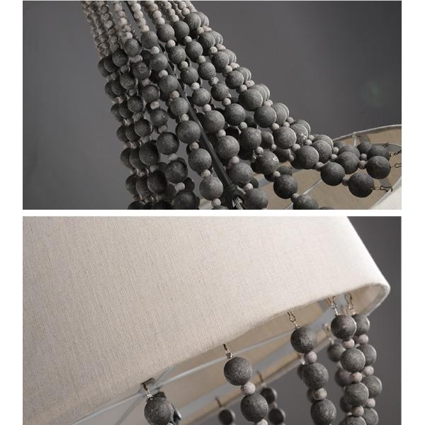 Circular iron chandelier with wood bead Lampshade (WH-CI-42)