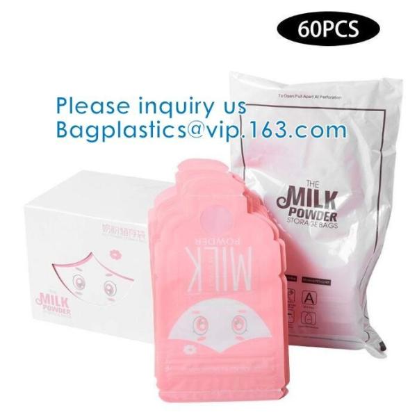 Feeding Dried Milk Food Bag, Milk Freezer Bag, Easy Pour, Spout, Zip Top,