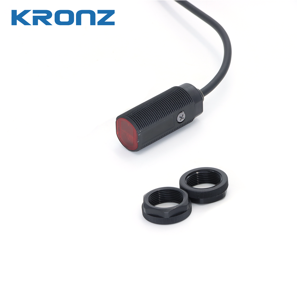 Diffuse Photoelectric Sensor 10-500mm Detection NPN/PNP Output 24V 100mA Red