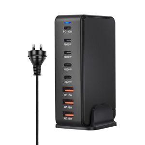 268W Multiport 5 USB-C + 3 USB-A Fast USB Charging Station Portable Wall Charger