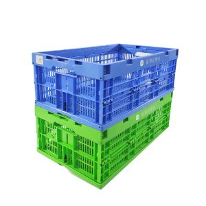 Buy cheap 600x400x255mm Fold Collapsible Plastic Storage Crate Stacking Logistics Packaging from wholesalers