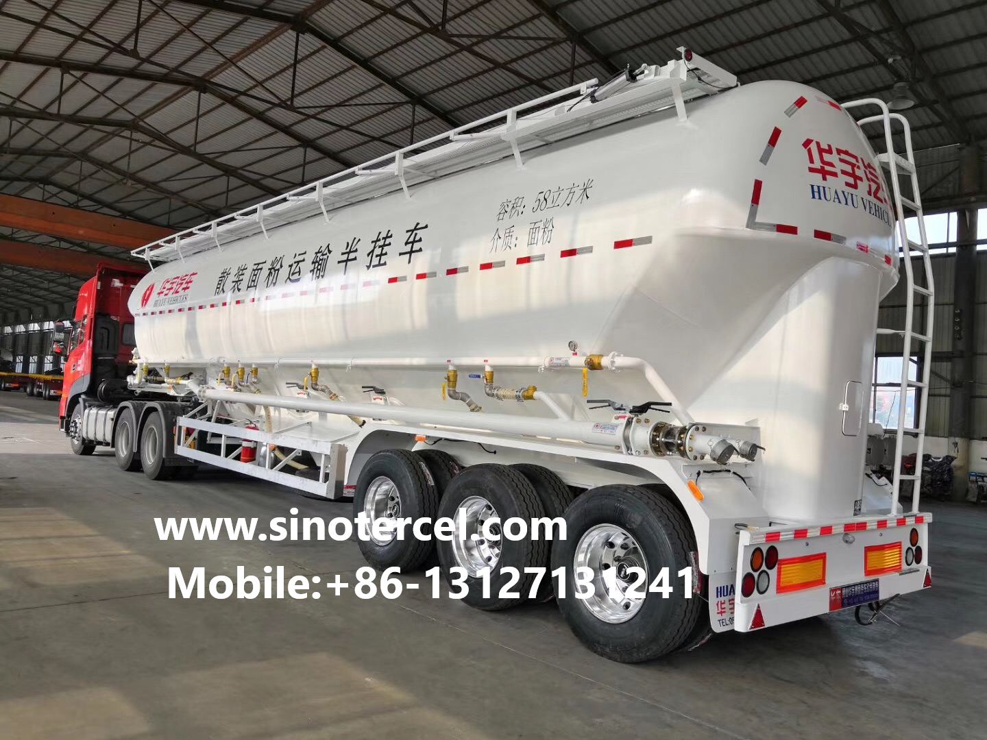 Buy cheap 3 Axles Bulk Cement Semi Trailer 50000Liters Cement Bulker Trailer White from wholesalers