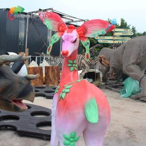 Lighting Customizable Fiberglass Deer For Theme Park