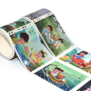 Buy cheap Custom Lovely Kawaii Washi Paper Tape Printed Glitter Washi Tape from wholesalers