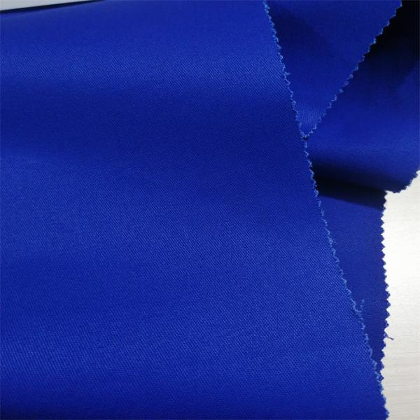 Quality Fire Resistance EN11612 100 Cotton Satin Fabric Royal Blue For FR Workwear Use for sale
