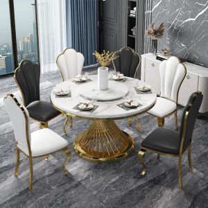 Buy cheap Stainless Steel 6 Seater Circle Dining Table Set OEM ODM product