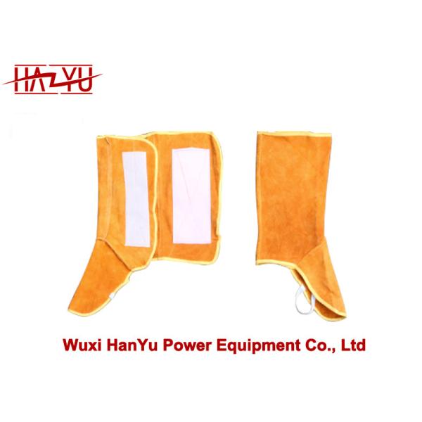 Quality BWFC Cowhide Welding Foot Cover Electrical Lineman Tools Yellow for sale