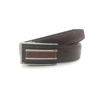 Buy cheap Automatic Buckle 3.5CM Croco Texture Mens Brown Belt from wholesalers