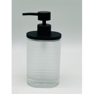 Buy cheap Milky White Glass Bath Accessories Set Round With Circle Line Lotion Dispenser Modern Set from wholesalers