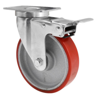 Quality 5 Inch Polyurethane Casters Locking Caster Wheels Casters With Brake for sale