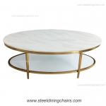 Buy cheap Oval Mable Top 125cm 57cm Stainless Steel Coffee Table For Living Room from wholesalers