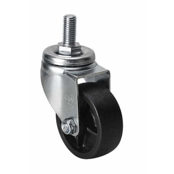 Edl Light 2.5" 70kg Threaded Swivel Po Caster in Black for Caster Application