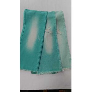 10.6oz Left Twill Apple Green 10x7 No elastic Denim fabric JSD3023FG for