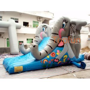 7 x 3m Cute Inflatable Water Slide Yellow Plato PVC Tarpaulin Pool Slide For