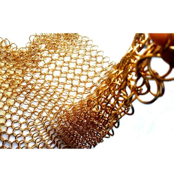 Quality 1.2X10MM Fireplace Mesh Curtain , Metal Mesh Curtain Panels For Space Divider for sale