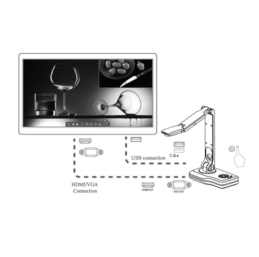1080P Visualizer Document Camera 8.0MP 11LED With Softbox