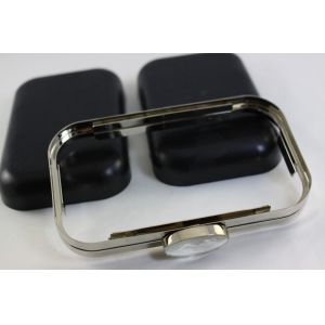 Buy cheap 20.5cm Acrylic Closure Silver Oval Box Clutch Frames With Silk Print Logo from wholesalers