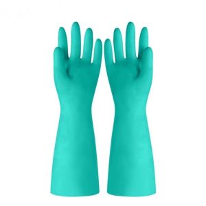 China 22mil Unflocked Nitrile Chemical Resistant Gloves 45CM Industrial Use on sale