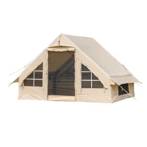 Buy cheap Outdoor Camping Inflatable House Tent Canvas or Oxford Family Part Tents for 3-4 Person from wholesalers