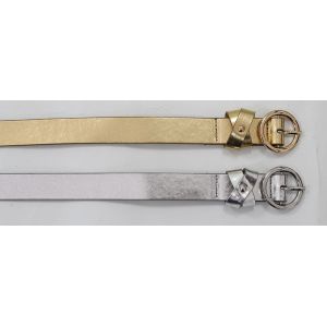 Buy cheap Womens Thin Gold Belt With Metal Stud On The Crossed Loops , 2.35cm Women'S Pants Belts from wholesalers